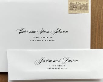 Calligraphy Wedding Invitation Envelope Printing Add-On: With our invitations only, A120