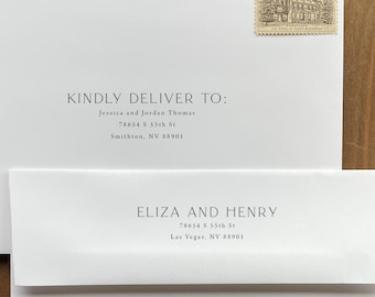 Wedding Invitation Envelope Printing - add on, with purchase of our invitations only, A166
