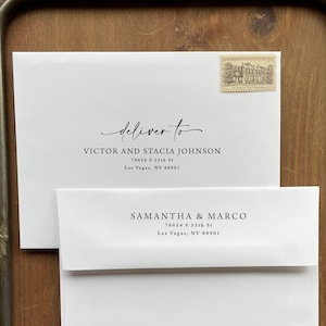 Simple Guest and Return Address Envelope Printing - with purchase of our invitations only, A128