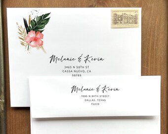 Hawaii Guest Address and Return Address Envelope Printing - add on, with purchase of our invitations only, A129