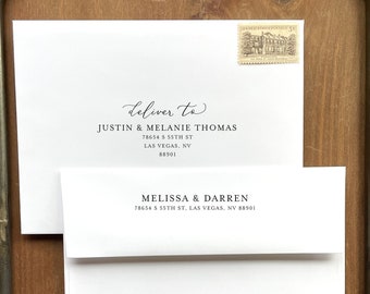 Wedding Invitation Envelope Printing - add on, with purchase of our invitations only, A117