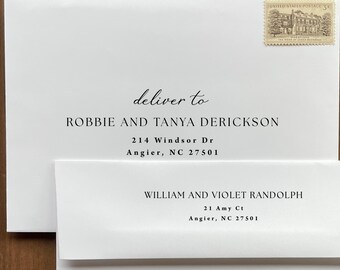 Wedding Guest and Return Address Envelope Printing - with purchase of our invitations only, A167