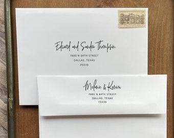 Guest Address and Return Address Envelope Printing - add on, with purchase of our invitations only, A102