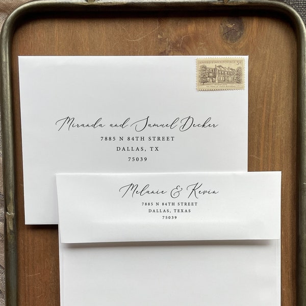 Guest Address and Return Address Envelope Printing, with purchase of our invitations only, A103