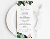Tropical Wedding Menu PRINTED, printed menu cards, dinner menu cards, reception menu, wedding reception, destination wedding menu, M108 Il_170x135