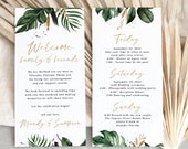 Welcome Letter & Itinerary PRINTED, wedding itinerary, welcome bag letter,  printed, destination wedding, welcome bag, tropical wedding, by Coral  Balloon