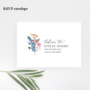 Wildflower Guest and Return Address Envelope Printing - with purchase of our invitations only, A105 afbeelding 7