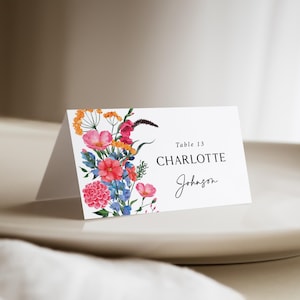 Wildflowers Thank You Card Printed, wedding or bridal shower, Personalized, folded with Envelopes, T125 画像 10