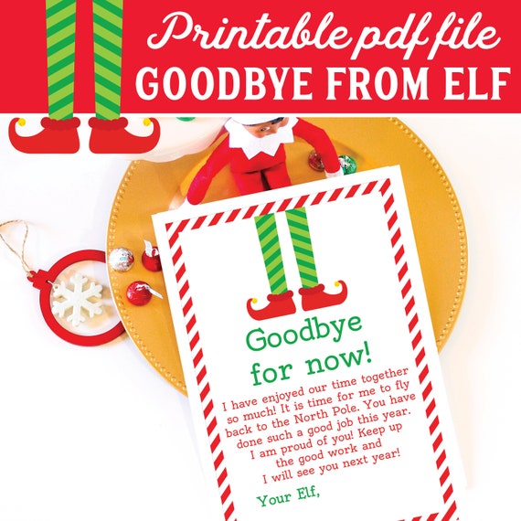 Elf Goodbye Letter To Kids On The Shelf Goodbye Note Etsy