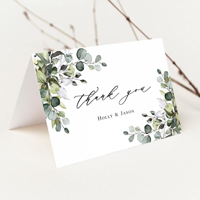 Eucalyptus Wedding Menu Printed printed, reception dinner with greenery and personalized M103 immagine 6