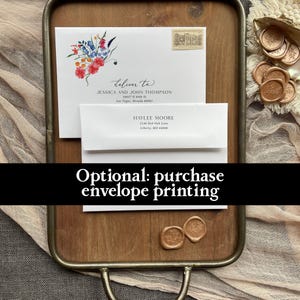 Wildflower Wedding Invitation Suite Printed: includes envelopes, RSVP and details card, W165 afbeelding 5