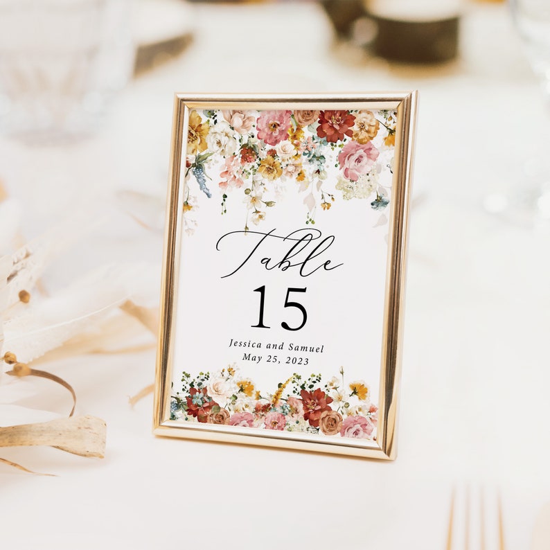 Pastel Wildflower Wedding Invitation Suite printed, with envelopes, spring wedding invite, pastel florals, flowers, watercolor floral, W167 image 7