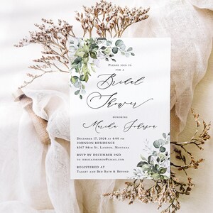 Eucalyptus Wedding Menu Printed printed, reception dinner with greenery and personalized M103 immagine 7