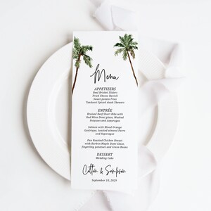 Palm Tree Wedding Thank You Card Printed, Folded with Envelopes, tropical destination, T123 image 10