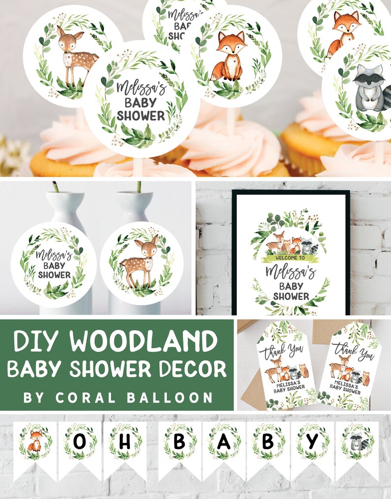 Woodland Baby Shower Decorations Gender Neutral Banner Etsy