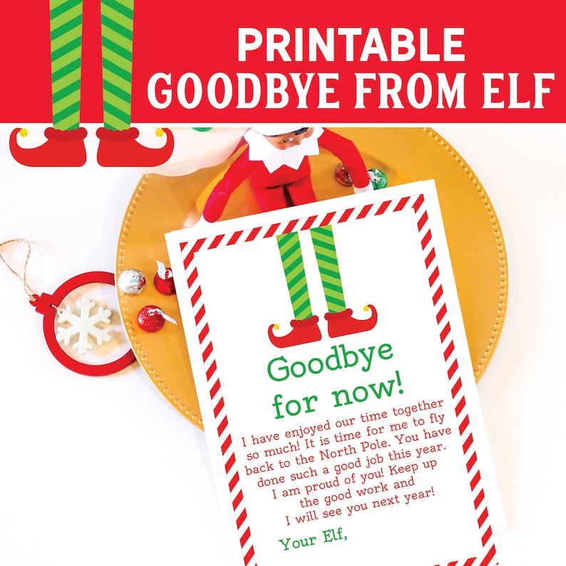 Elf Goodbye Letter to Kids Goodbye Letter From Elf Elf | Etsy