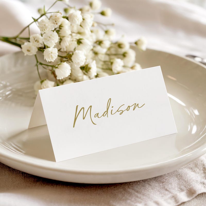 Foil Wedding Place Card - Etsy