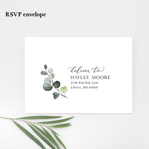 Eucalyptus Guest and Return Address Envelope Printing - with purchase of our invitations only, A106 image 8