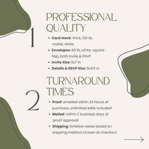 Terracotta Wedding Invitation suite printed: RSVP and details card, fall floral wedding, W130 image 4