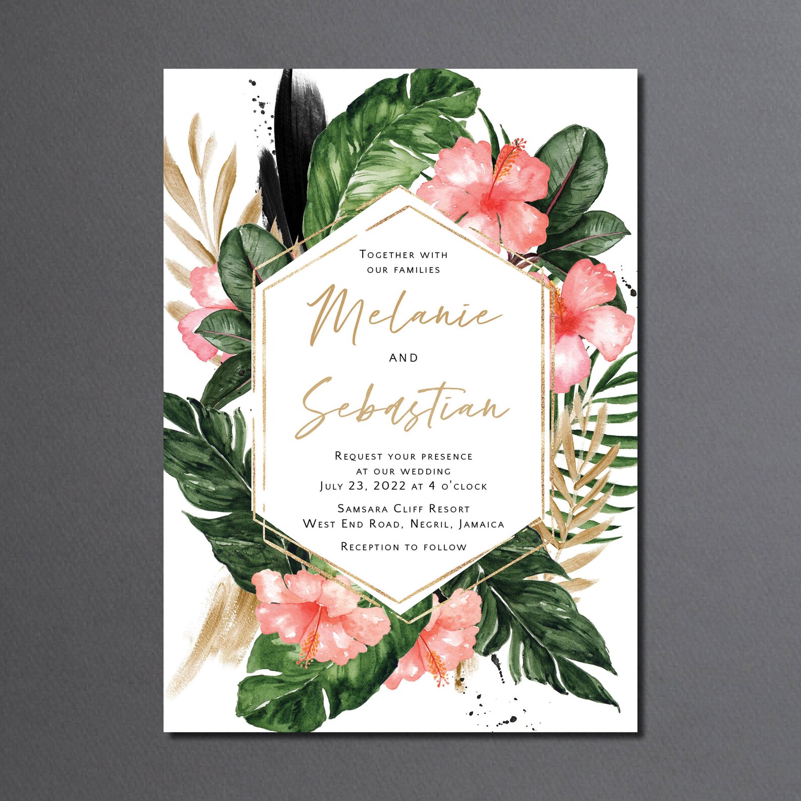 Hawaii Wedding Invitation Suite Printed Hawaiian Wedding - Etsy