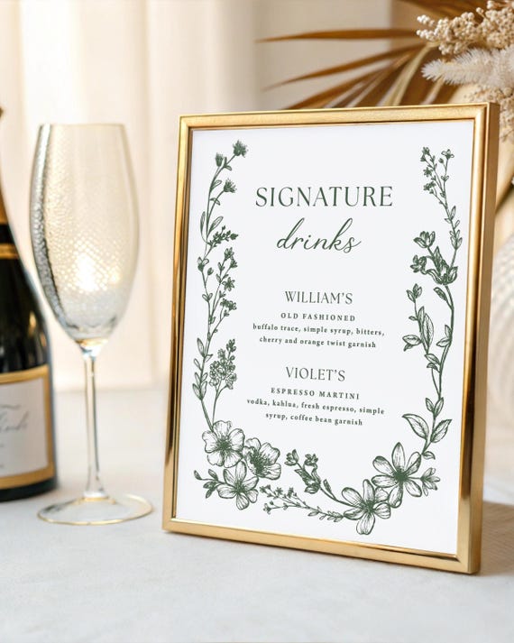 Dark Green Cocktail Sign