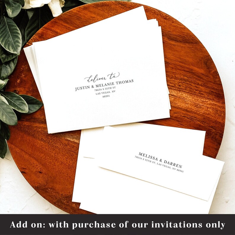 Monogram Wedding Invitation with QR code Printed: simple invite suite, RSVP details card, W142 image 5