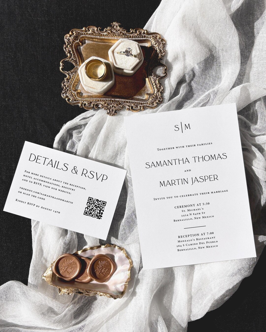 Wedding Invitation Reception Venue in Separate Location Printed: RSVP ...