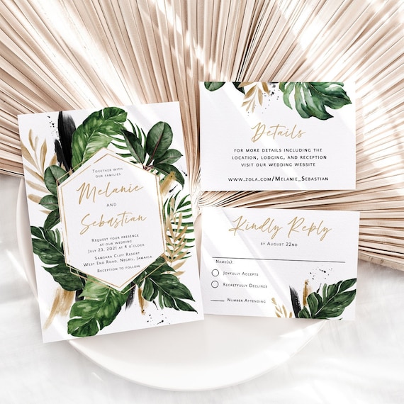 Tropical Wedding Invitation Suite Jamaica Wedding Invite - Etsy