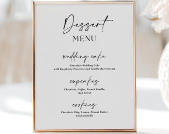 Simple Wedding Dessert Table Sign: Personalized Printed Cardstock, Sweet Treats Bar Reception Decor, WS158