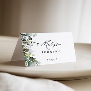Eucalyptus Wedding Menu Printed printed, reception dinner with greenery and personalized M103 immagine 9