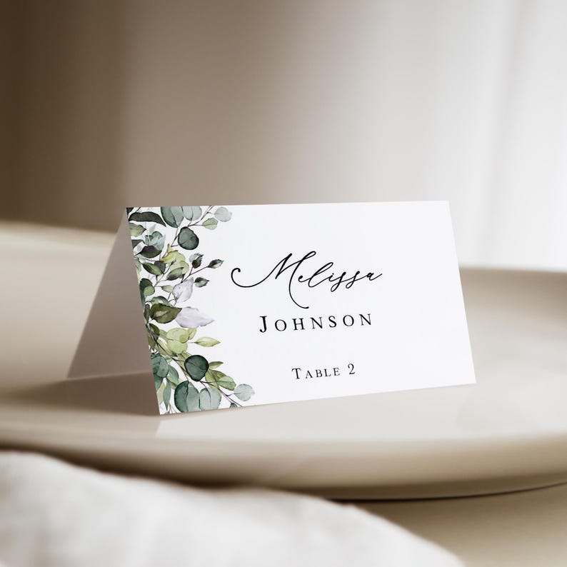 Eucalyptus Wedding Menu Printed printed, reception dinner with greenery and personalized M103 immagine 9