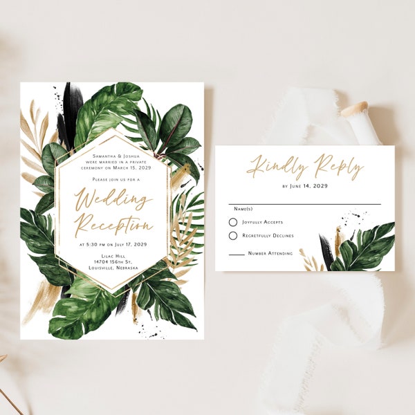 Tropical Wedding Invitation - Etsy