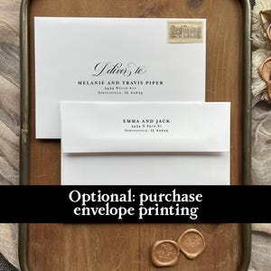 Classic Wedding Invitation Suite qr code printed: envelopes, rsvp card, details card, calligraphy, W251 image 4