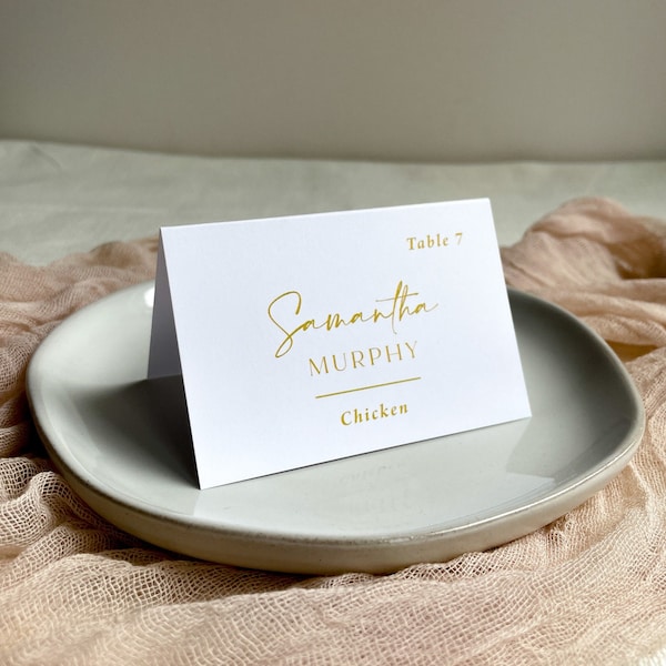 Wedding Place Card and Meal Choice Etsy