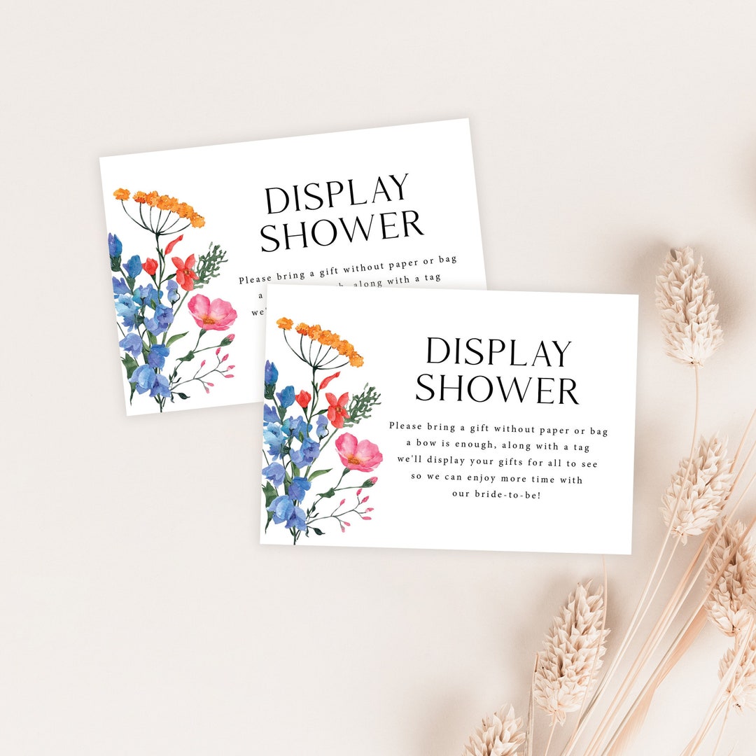 Display Shower Cards Printed Display Bridal Shower Display Etsy