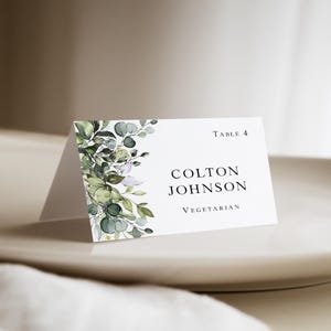 Eucalyptus Table Numbers Printed, 5x7 or 4x6, Greenery Wedding Table Signs, Elegant Reception, TN104 image 6