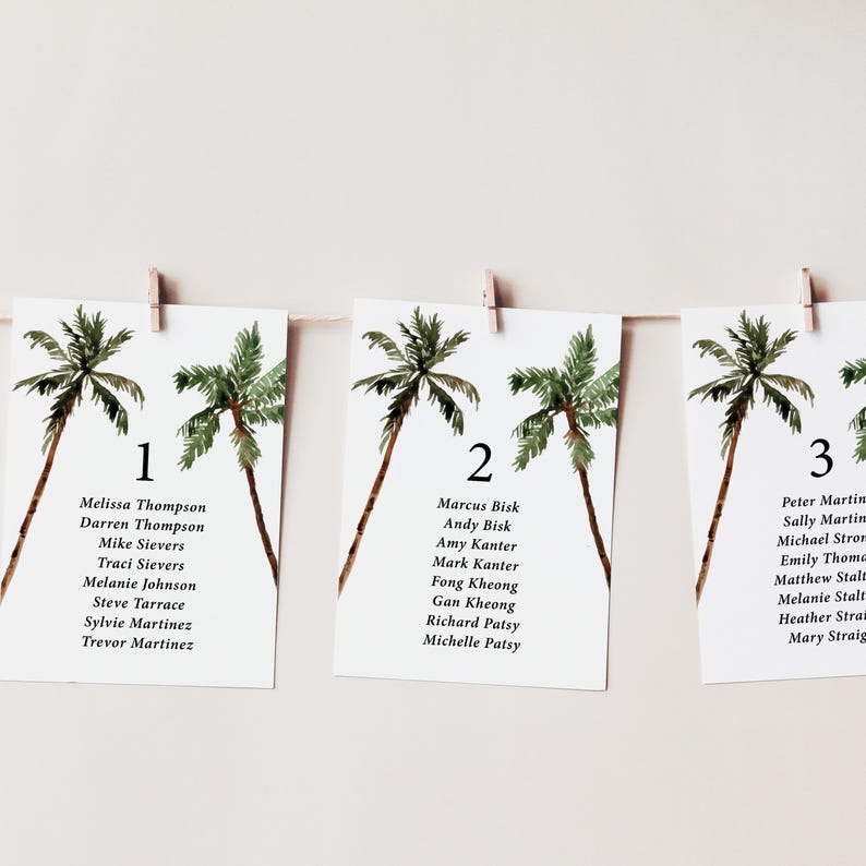 Palm Tree Wedding Thank You Card Printed, Folded with Envelopes, tropical destination, T123 image 9
