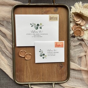 Eucalyptus Guest and Return Address Envelope Printing - with purchase of our invitations only, A106 image 6