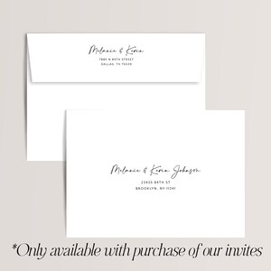 Guest Address and Return Address Envelope Printing - with purchase of our invitations only, A102 image 7