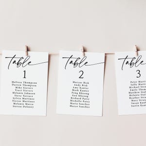 Simple Wedding Seating Chart Cards Printed, Modern Reception Table Assignments, Minimalist Wedding Decor, SC112 afbeelding 7