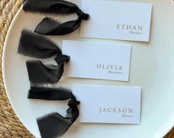 Wedding Place Cards with Ribbon printed: personalized name tags, dinner party, bridal shower, RPC103