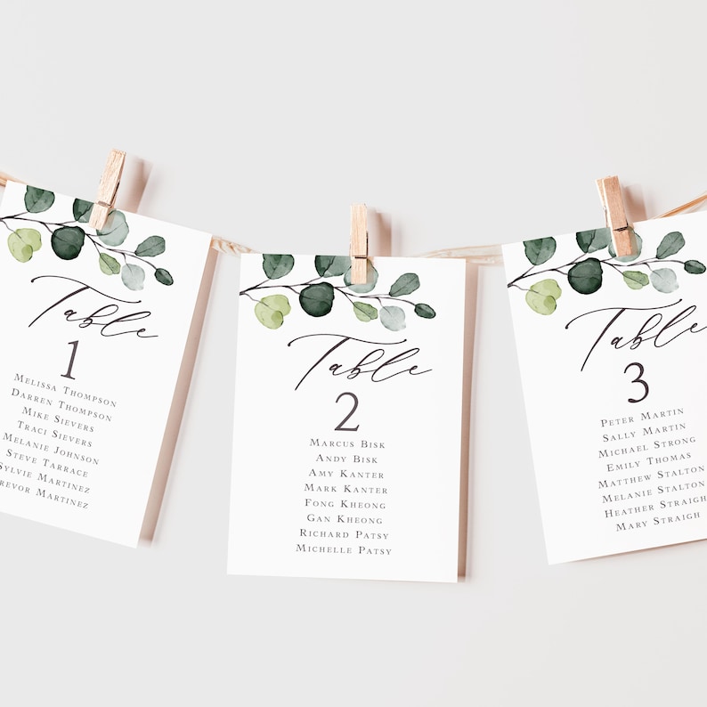 Eucalyptus Wedding Menu Printed printed, reception dinner with greenery and personalized M103 immagine 10