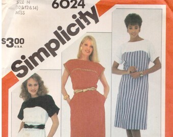 Simplicity Sewing Pattern 6024 - Misses' Pullover Dress in Two Lengths and Sash (10-14)