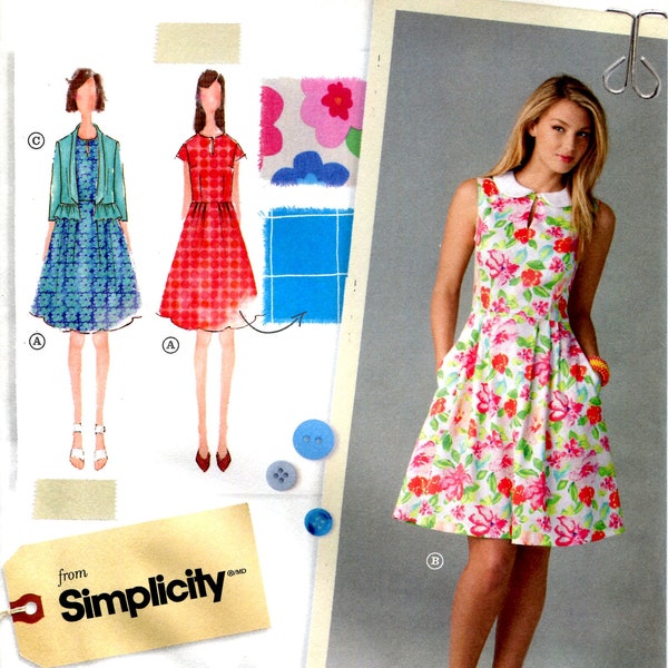 Simplicity "Lisette" Schnittmuster 1419 - Misses' Kleid und Jacke (6-14, 16-24)