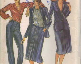 Butterick Sewing Pattern 3379 - Misses' Jacket, Skirt and Pants (14) (PARTLY CUT)