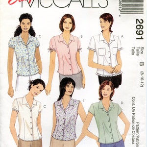 McCall&#39;s Sewing Pattern 2691 - Misses&#39;/Miss Petite Shirts (8-12)