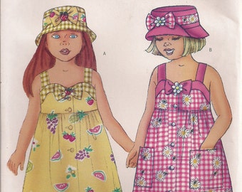 Butterick Sewing Pattern 6558 - Toddlers'/Children's Dress and Hat (4-6)