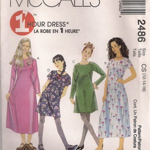 McCall&#39;s Sewing Pattern 2486 - Girls&#39; Dress in Two Lengths (12-16)