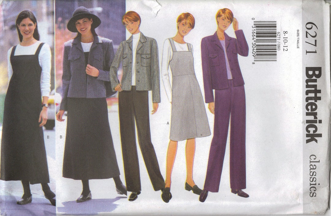 Butterick Sewing Pattern 6271 Misses' Jacket, Jumper, Pants 8-12, 14-18 ...
