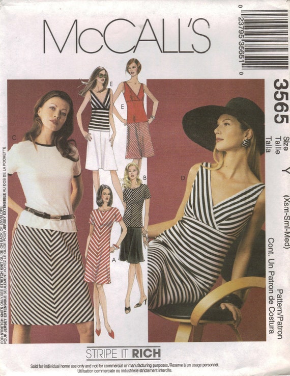 McCall's Sewing Pattern 3565 Misses' Dresses, Tops Skirt (4-14)